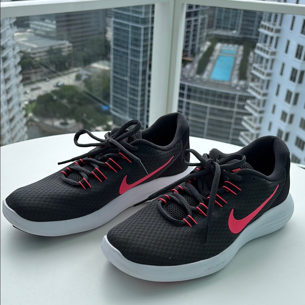 Nike Black Sneakers with Pink Highlights